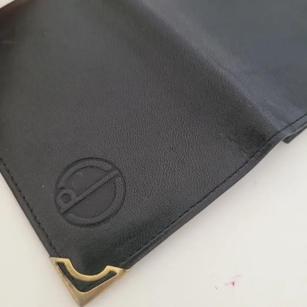Dunhill‎ Designer Card Wallet Black Bifold Leather Folding Small Logo Vintage